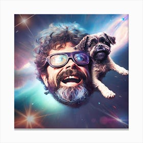 Terence McKenna, dog in space, trippy Canvas Print