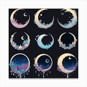 Moon And Stars 2 Canvas Print