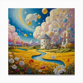 'Clouds And Flowers' Canvas Print