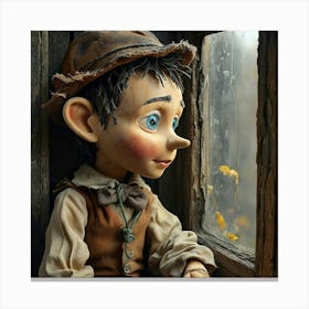 Boy In The Window Canvas Print