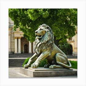 Statue Of A Lion Canvas Print