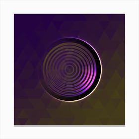 Geometric Neon Glyph on Jewel Tone Triangle Pattern 024 Canvas Print