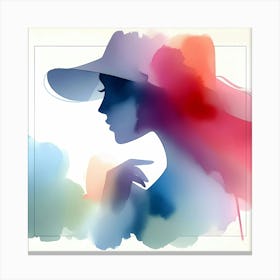 Portrait Of A Woman In A Hat 1 Canvas Print