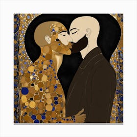 Gay Kiss Gustav Klimt style Canvas Print
