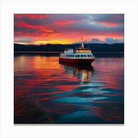 Sunset On A Ferry Boat 1 Canvas Print