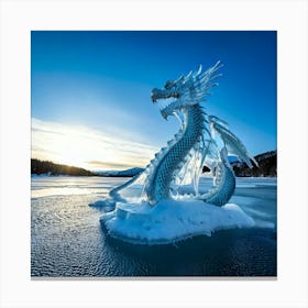 Firefly Majestic Ice Dragon Above Frozen Lake 58629 (2) Canvas Print