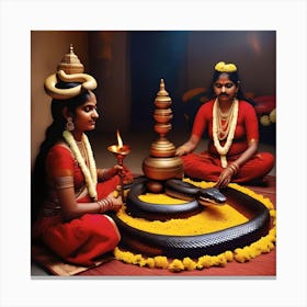 INDIA SNAKE PRAYERS Canvas Print