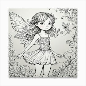 Fairy Coloring Pages Canvas Print