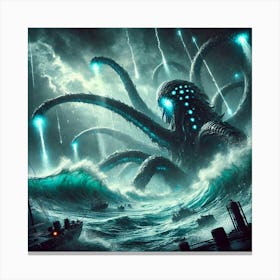 Tidalus Abyssal Behemoth Scene Canvas Print