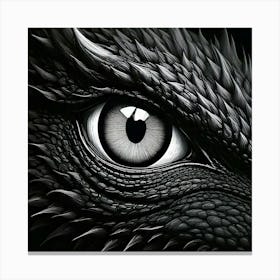 Firefly Piercing Eye Of A Black Dragon In Monochrome 76744 Canvas Print