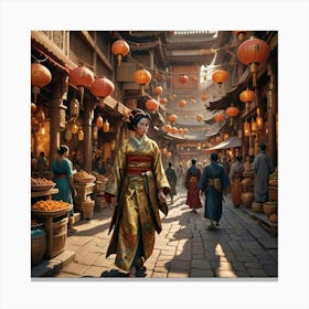 Geisha In Morocco Canvas Print