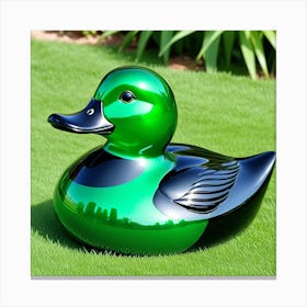 Pato De Vidrio Verde Y Negro Canvas Print