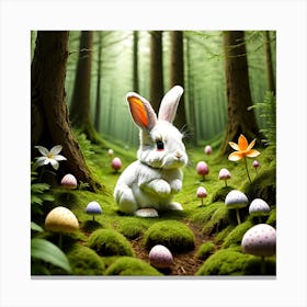 Easter Bunny In The Forest 2 Canvas Print