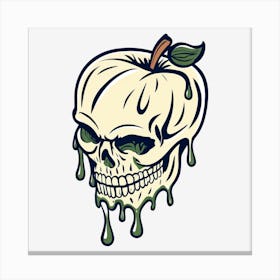 Skull With Apple Canvas Print