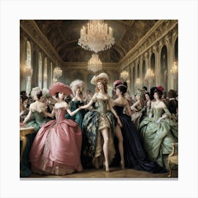 Party At Versailles Fashion Scene Art Print 0 Canvas Print