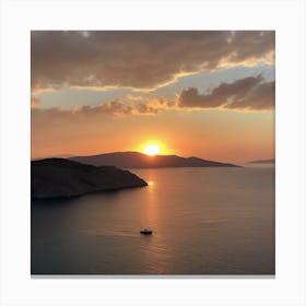 Sunset In Greece Canvas Print