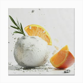 Orange Slices On A White Background Canvas Print