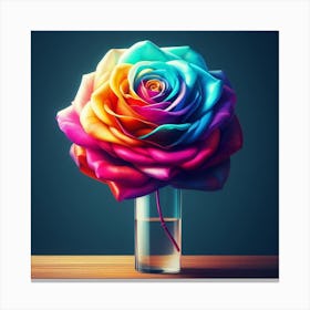Single Multi colored roses Canvas Print