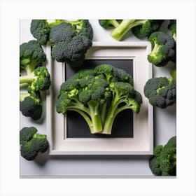 Fresh Broccoli In A Frame 1 Canvas Print