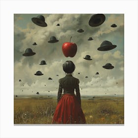 Magritte Surrealist Style : Orchard of the Mind Canvas Print