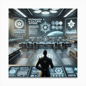 A Detailed Futuristic Scene Depicting The Propagan Canvas Print