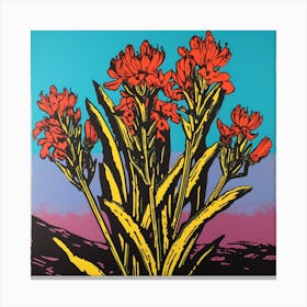 Kangaroo Paw 1 Pop Art Illustration Square Canvas Print