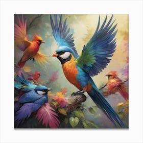 Colorful Birds 1 Canvas Print