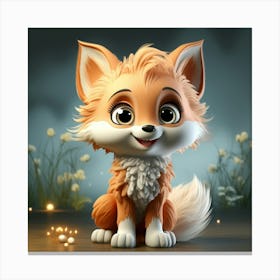 Cute Fox 120 Canvas Print