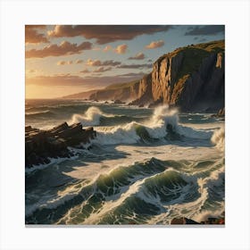 Sunset At The Cliffs 1 Canvas Print