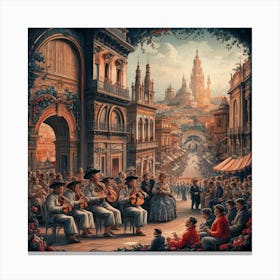 An Exquisite Illustration Of The Palermo Art Depic Xkzt Qq3rw Siun D2a5pa Fpq05 2sgksumeakfkp A Canvas Print