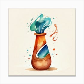 Watercolor Vase 1 Canvas Print