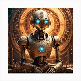 Robot With Blue Eyes Canvas Print