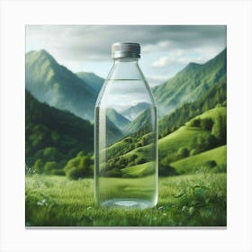 Water Bottle In The Grass Canvas Print