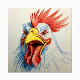 Rooster Drawing Canvas Print