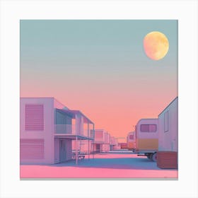 Pink Houses Canvas Print