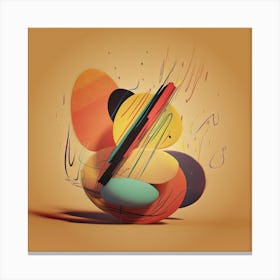 Abstract Painting,A colorful illustration of a bunch of abstract shapes and stones Canvas Print