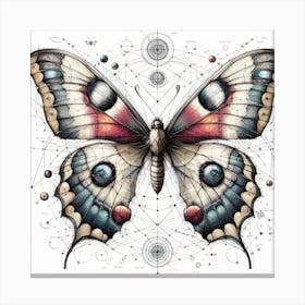 Victorian Diagram Butterfly Illustration II Canvas Print