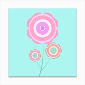 Pastel Flower Bunch Pink Canvas Print