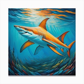 Sharks In The Water Canvas Print