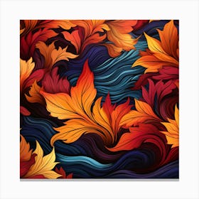 Autumn Leaves In The Water Canvas Print