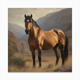 Horse In The Mountains Canvas Print
