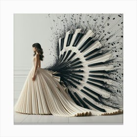 Wedding Dress Made Of Piano Keys Canvas Print