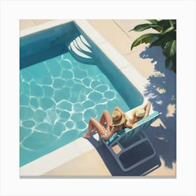 Day At The Pool paintings art print Canvas Print