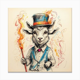 Goat In Top Hat 1 Canvas Print