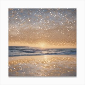 Aereal Beach Glitter Art Print Canvas Print