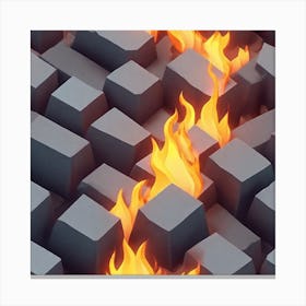 Bricks On Fire Canvas Print