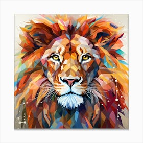 Majestic Lion Face: Powerful Wildlife Art Canvas Print