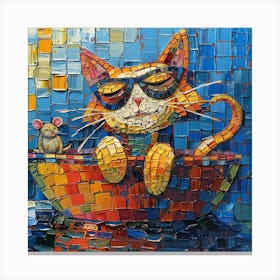 Cat In A Bowl 1 Canvas Print