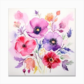 Watercolor Flowers 6 Canvas Print