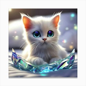 Cute Kitten With Blue Eyes 4 Canvas Print